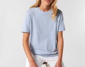 Organic Sleeve Logo T-Shirt - Serene Blue