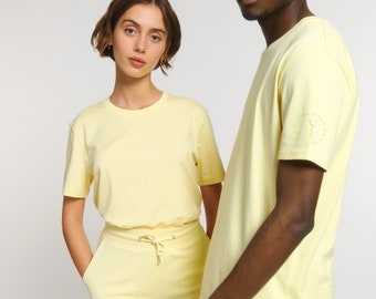 Organic Sleeve Logo T-Shirt - Lemon Yellow
