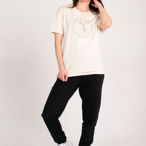 Undyed Organic Leaf Logo T-Shirt Natural image 4