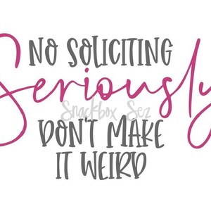 No Soliciting Print - Pink