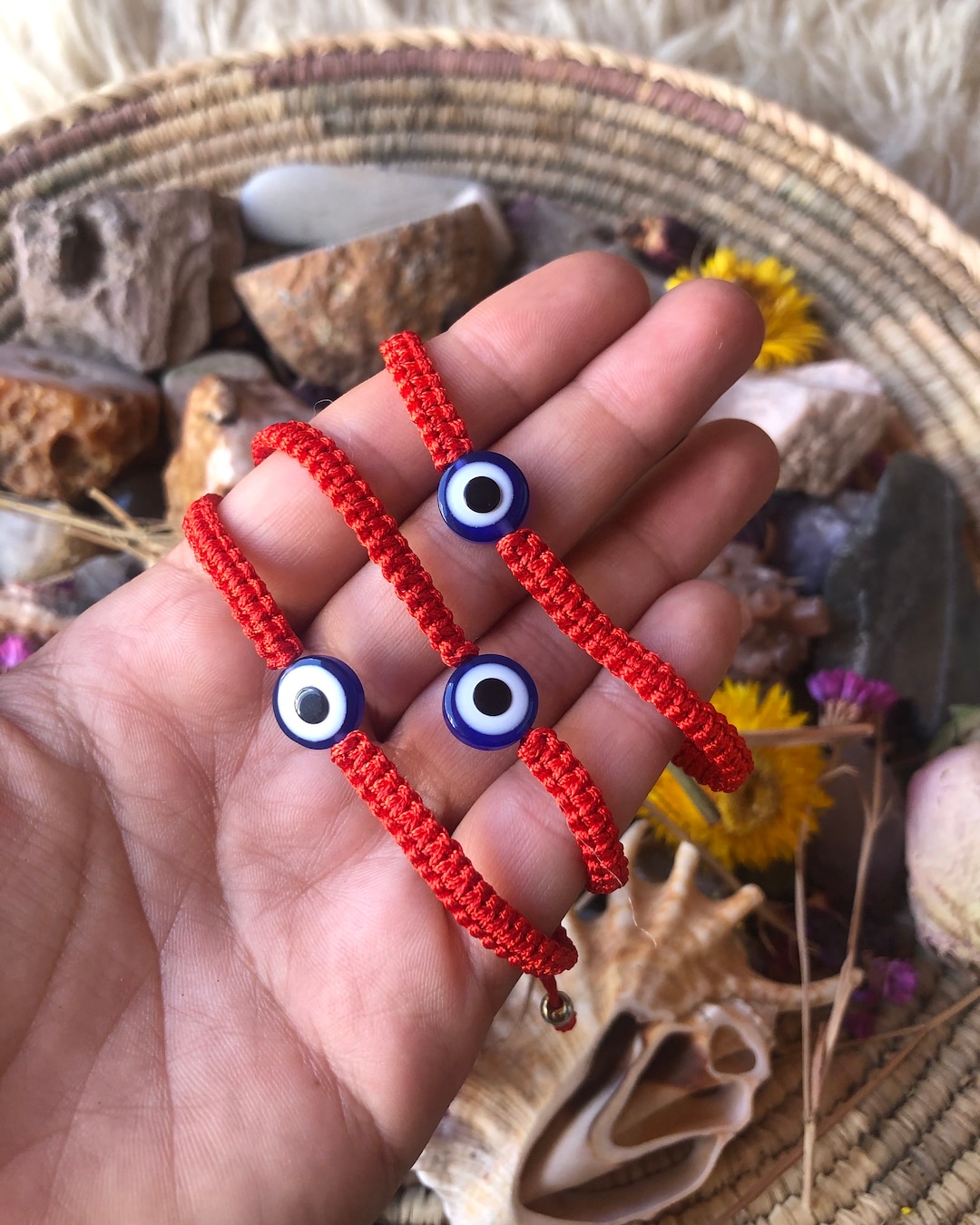 Bracelet extensible rouge mauvais œil, Mal de Ojo, mauvais œil turc, talisman de protection