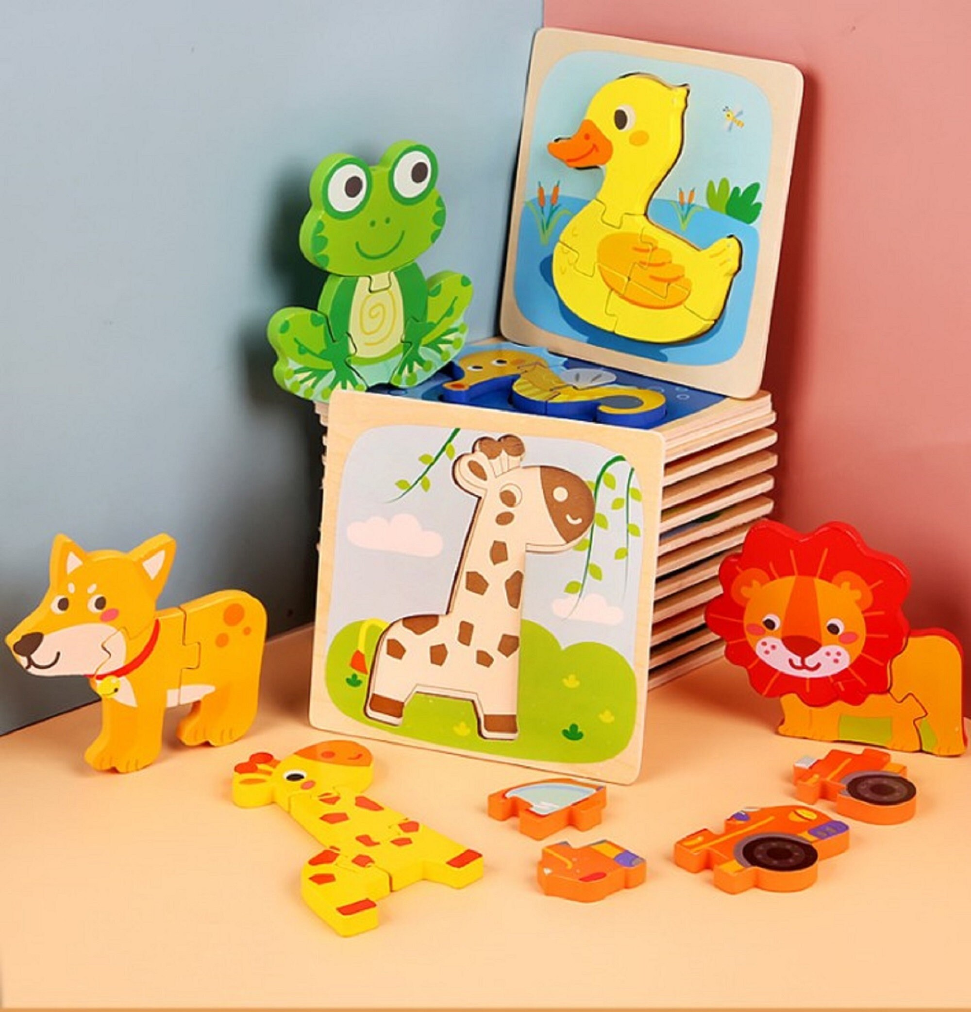 Wooden 3D Animal PUZZLE TOY Etsy