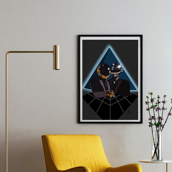 Descarga digital Daft Punk / Póster minimalista / Arte mural / Decoración del hogar