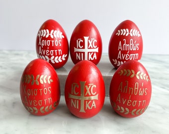 Orthodox Easter eggs- Xristos Anesti- IC XC Cross