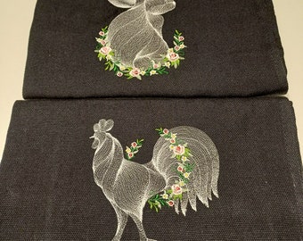 Kitchen towel towel tea towel rooster bunny