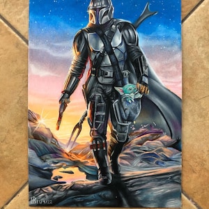 The mandalorian drawing print