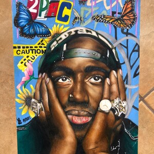 Tupac drawing print