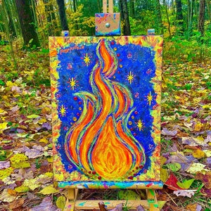 Made-To-Order: Ner Tamid // Eternal Flame (Acrylic on Canvas)! &lt;3