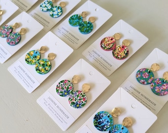 18k gold plated hand painted earrings