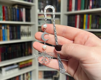 Moth and Moon Bookmark/ Night Bookmark/ Moon Bookmark/ Moth Bookmark