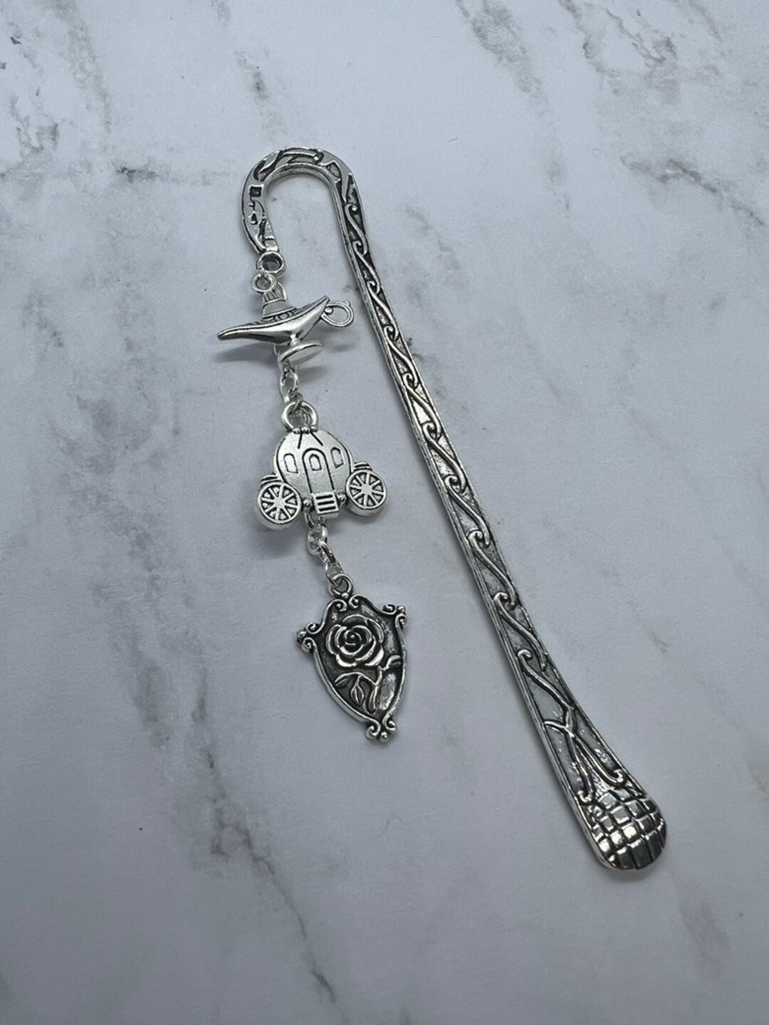 Beauty and the Beast, Aladdin, and Cinderella Bookmark/ Enchanted Rose ...