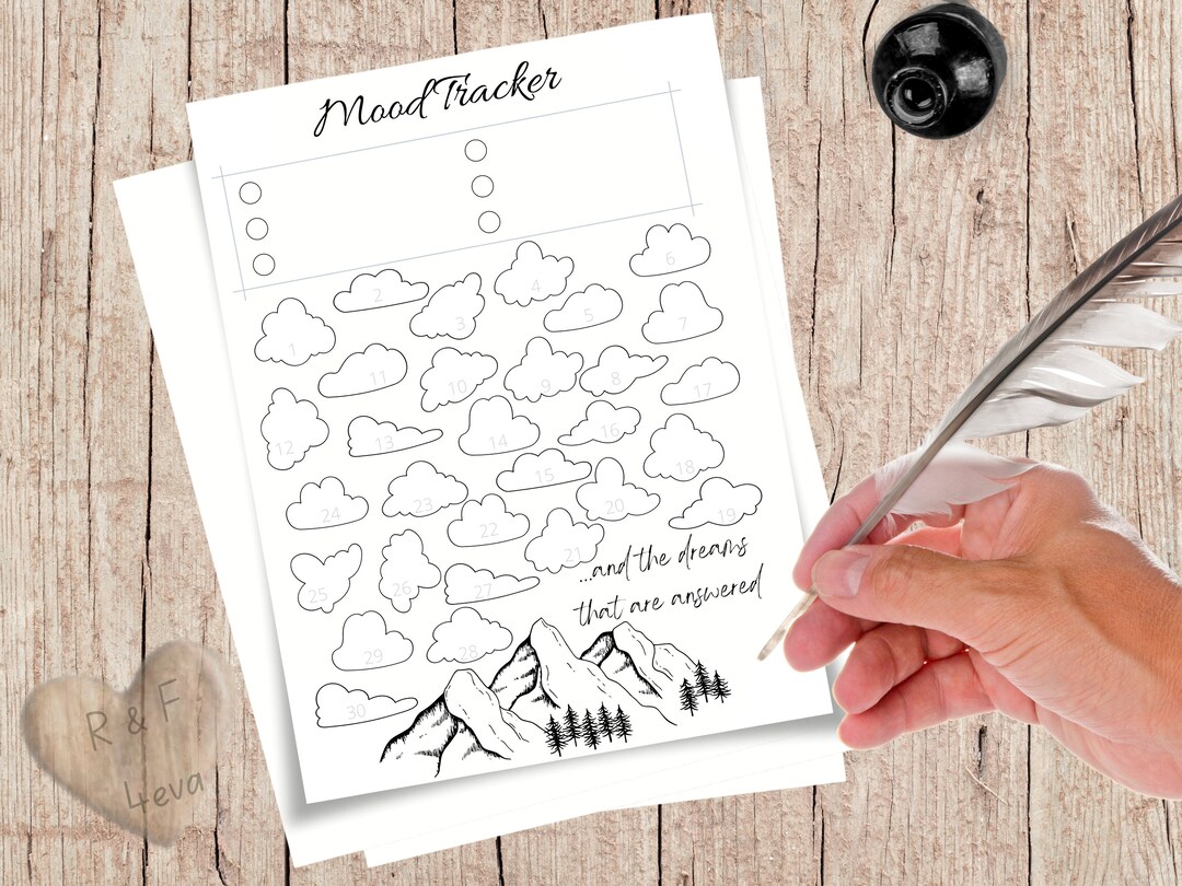 Dreams That Are Answered Mood Tracker Printable A5 A4 Letter 30 dreams-that-are-answered-mood-tracker-printable-a5-a4-letter-30