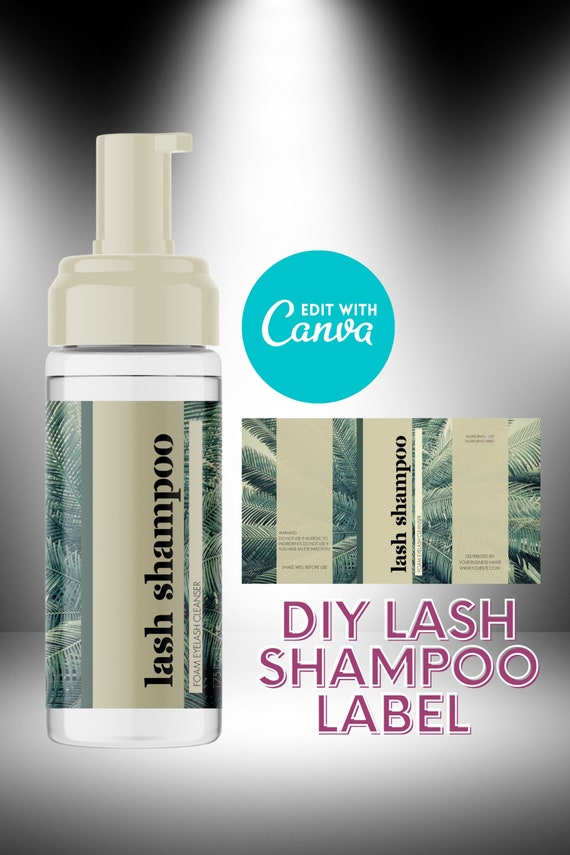 DIY Customizable Lash Cleanser Label Editable Canva Template Etsy