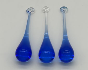 Glass drops for hanging, nine different sets of 3, elegant handcraft