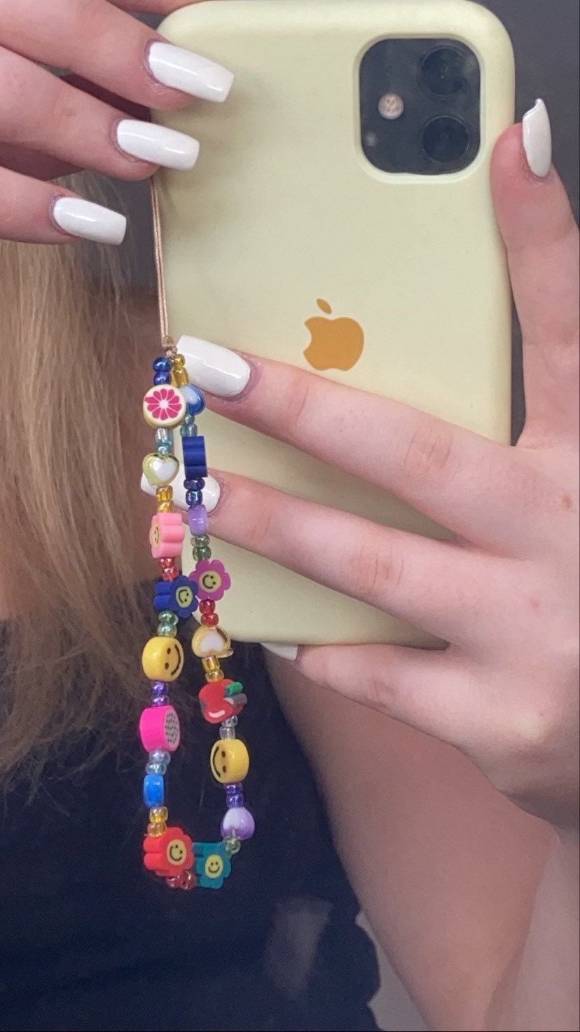 Multi coloured phone charm Etsy
