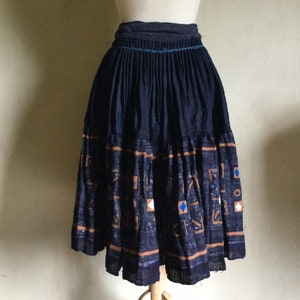 Black Hmong Son La Skirt | Women | Batik | Embroidery | Hemp | From Son La Vietnam | Authentic | 100% handmade (002-20)