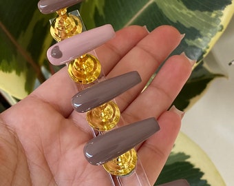 Brown Heart Luxury  Press on nails