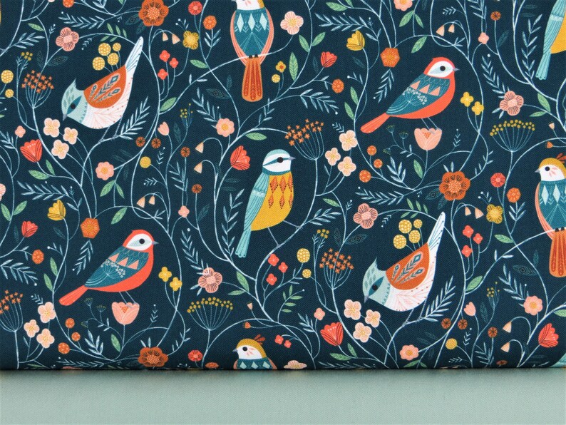 Aviary 100 Cotton Fabric by Dashwood Studios Etsy UK