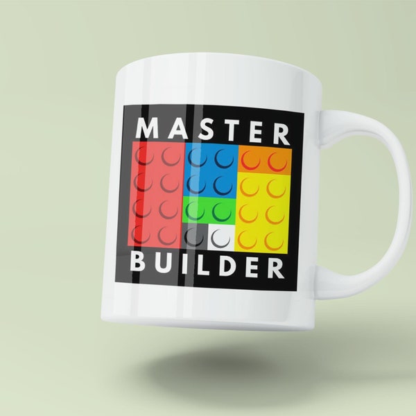 Lego Master Builder mug, Brick Builder cup, Lego Gift Idea, Kids Lego Gift, Christmas Lego gift , Lego Mug