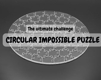 Impossible Circle Jigsaw Puzzle, Acrylic Jigsaw Puzzle, puzzle for adults, CIRCLE Jigsaw, Adult Jigsaw Puzzle, Brain game, clear puzzle