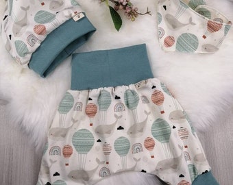 First set bloomers baby growing pants birth christening gift flying whales