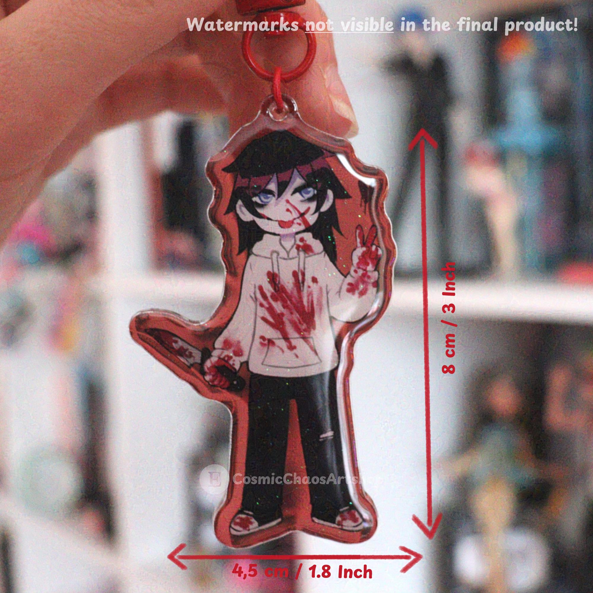 Jeff the Killer Double Sided Glitter Epoxy Acrylic Keychain