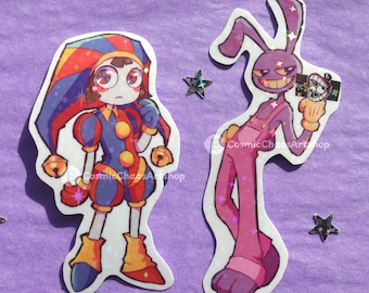 TADC Pomni & Jay holografische vinylstickers | Het geweldige digitale circus