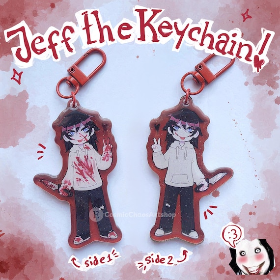 Jeff the Killer Double Sided Glitter Epoxy Acrylic Keychain