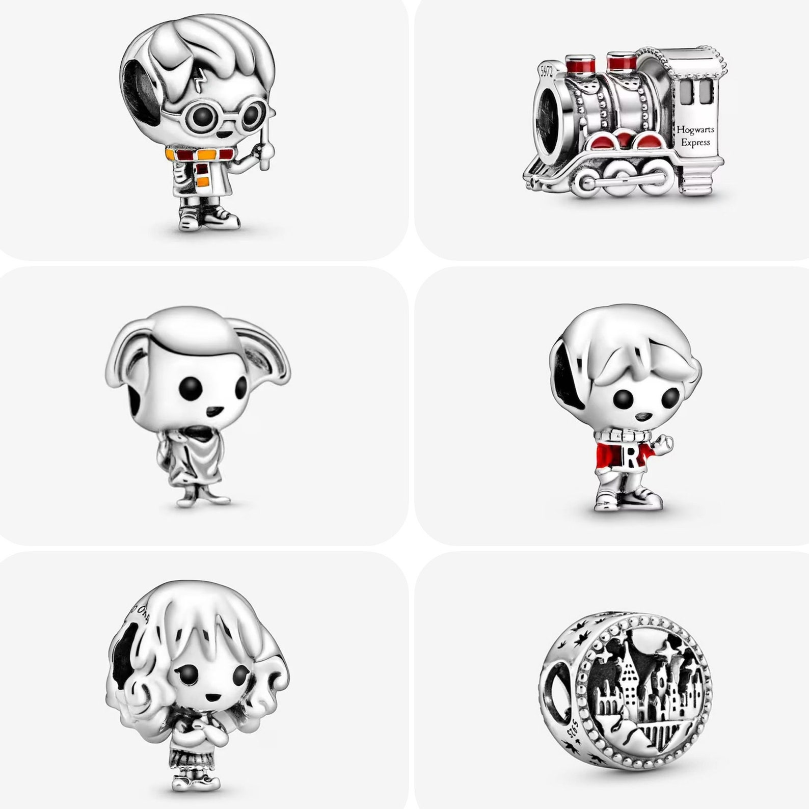 Pandora Harry Potter Collection. Silver Charms HP. Hogwarts Beads. Charms for Pandora Bracelet