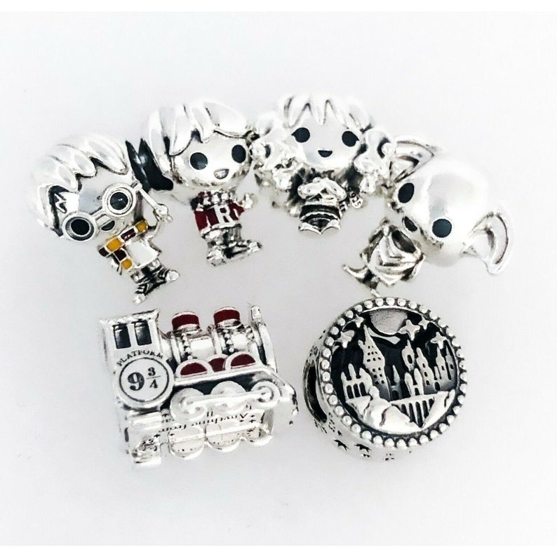 Pandora Harry Potter collection. Silver charms HP. Hogwarts beads. Charms for bracelet pandora. Dobby, Hermione, Ron Gryffindor, Express imagen 8