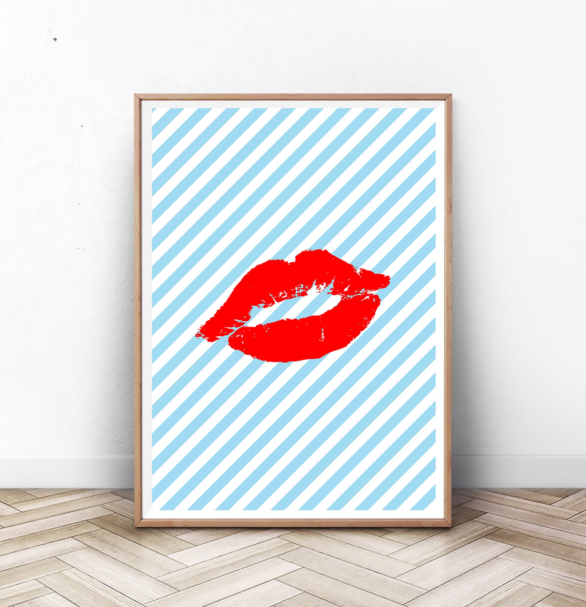 Lips Printable Red Lips Poster Retro Wall Art Minimalist Etsy UK