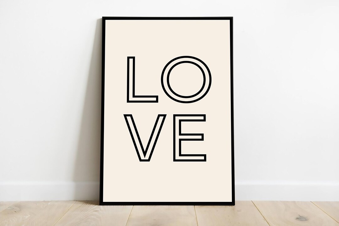 Printable Wall Art, Love Print, Bedroom Decor, Nursery Decor, Love Art Print, Minimalist Print ...