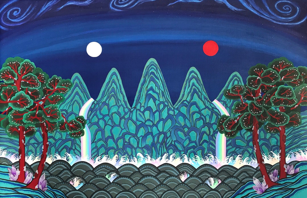 Ilwolobongdo:rainbow | Original Uv Art , Korea Traditional Art ,glowing ...