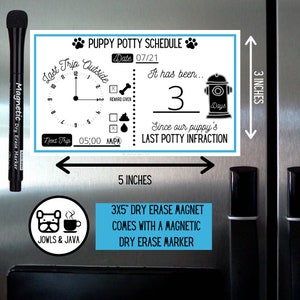 Dog and Puppy Potty Training Whiteboard Magnet Dry Erase Marker Dog Care Tool Dog Training Tool Etsy