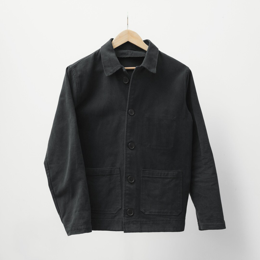 Handmade Jacket Denim Vintage Style French Work Dark GREY - Etsy