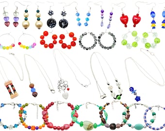 Mystery Beaded Glass Jewellery Gift Box - Build Your Own Surprise Jewellery Set - OOAK Unique Mixed Custom Pieces - Gifts for Women & Girls