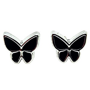 Mini Butterfly Stud Earrings - Layered Acrylic - Kawaii Novelty Silly Statement Jewellery - Fun Vegan Eco Friendly Budget Gifts for Girls