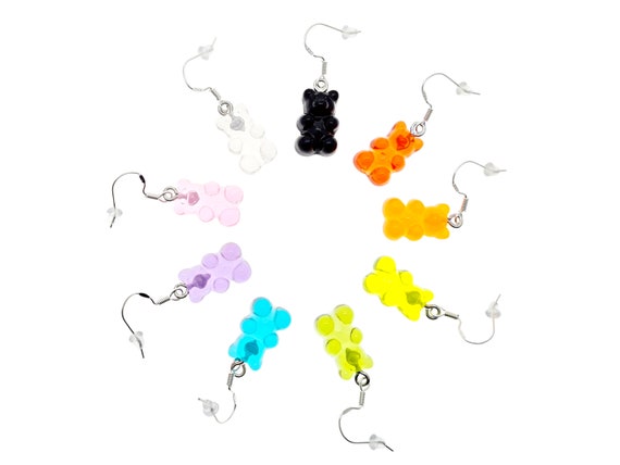 Orecchini a gancio con orsetto gommoso Argento sterling Ciondoli  