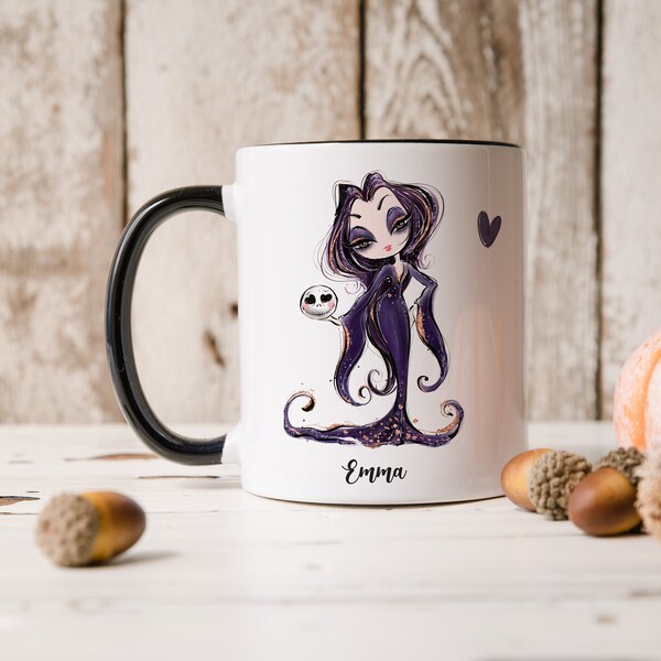 Egan Tazza The Addams Family Morticia: Mug In Porcellana Da 430 Ml, Lavabile In Lavastoviglie E Microonde, Licenza Ufficiale MGM