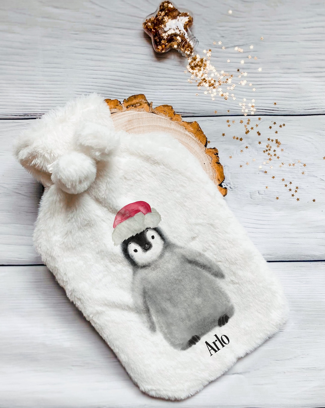 Penguin Hot Water Bottle Personalised Christmas Gift Penguin Etsy UK
