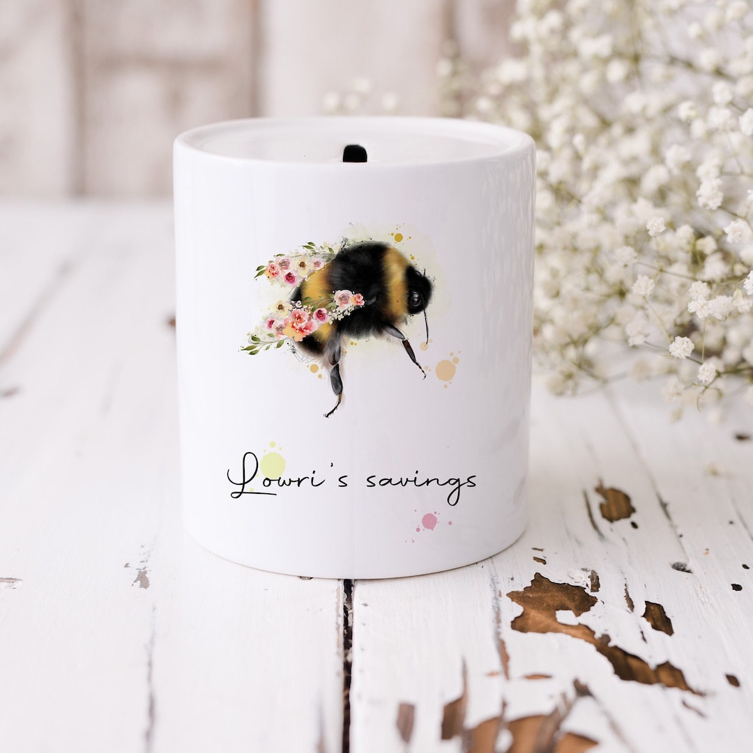 Personalised Money Box Bee Money Box Ceramic Money Box Bee Etsy UK