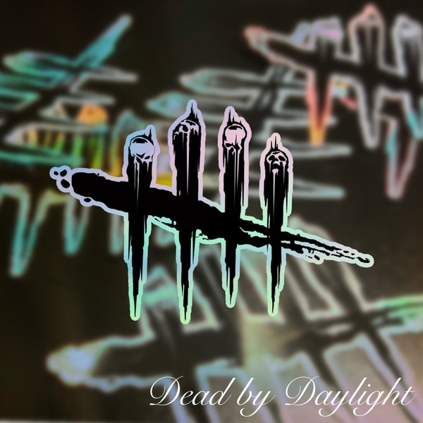 Dead by daylight logo holographic sticker