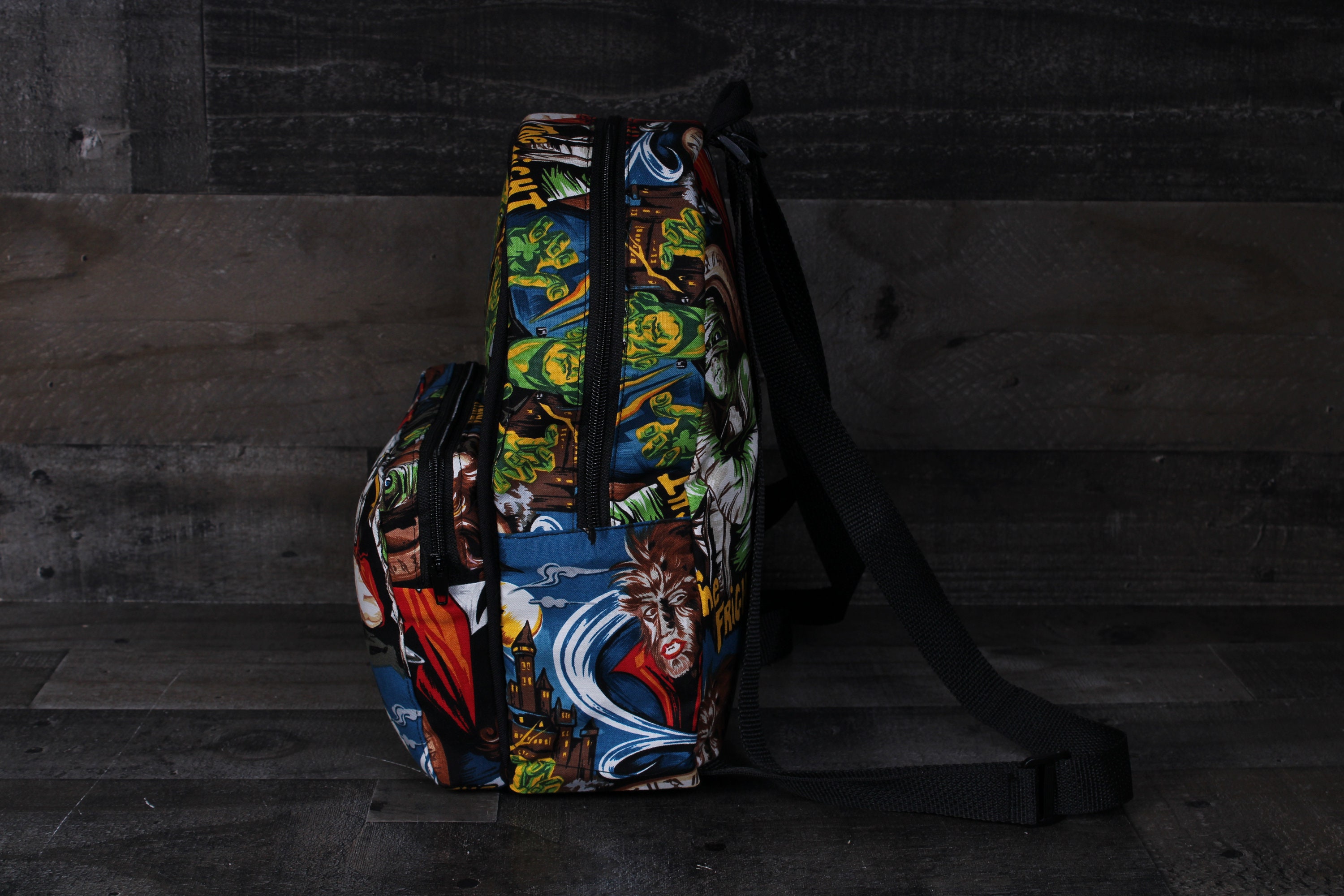 Humungous Backpack Hollywood Monsters Backpack. Backpack Horror Movie Icons. Hollywood ...