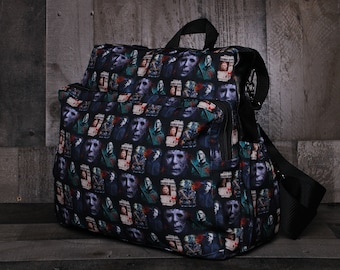 Bolsa de pañales para bebé de Michael Myers. Mochila para pañales de Horror Myers. Bolsa para bebé de películas de terror. Monstruos de terror. Bolsa de pañales para bebé