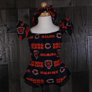 Baby Girl Rompers. Chicago Bears Baby Romper. Bears Romper. Bears Baby Romper. Baby Rompers. Girl Rompers. 100% Cotton.