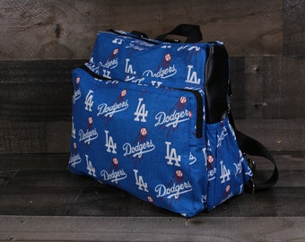Bolsa de pañales para bebé de los LA Dodgers. Mochila de los LA Dodgers. Bolsa de bebé de los Dodgers. Bolsa de pañales para bebé de los Dodgers