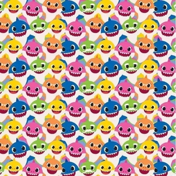 Baby Shark Fabric. Baby Shark. Shark Fabric. 100 Cotton Etsy
