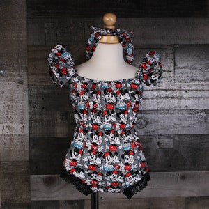 Baby Girl Rompers. Disney Mickey and Minnie Baby Romper. Mickey and Minnie Mouse Romper. Baby Rompers. Girl Rompers. 100% Cotton.
