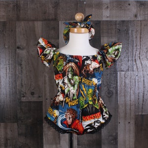 Baby Girl Rompers. Hollywood Movie Monsters Baby Romper. Movie Monsters Romper. Monsters Baby Romper. Baby Rompers. Rompers. 100% Cotton