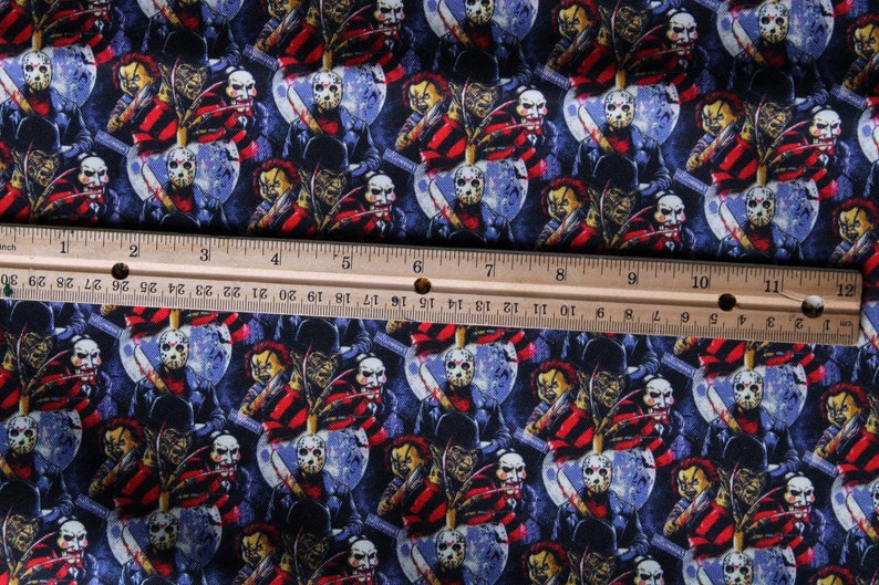 Jason Repeating Pattern Horror Villians Fabric. Horror Fabric. Horror Movie Fabric per Yard (1 ...